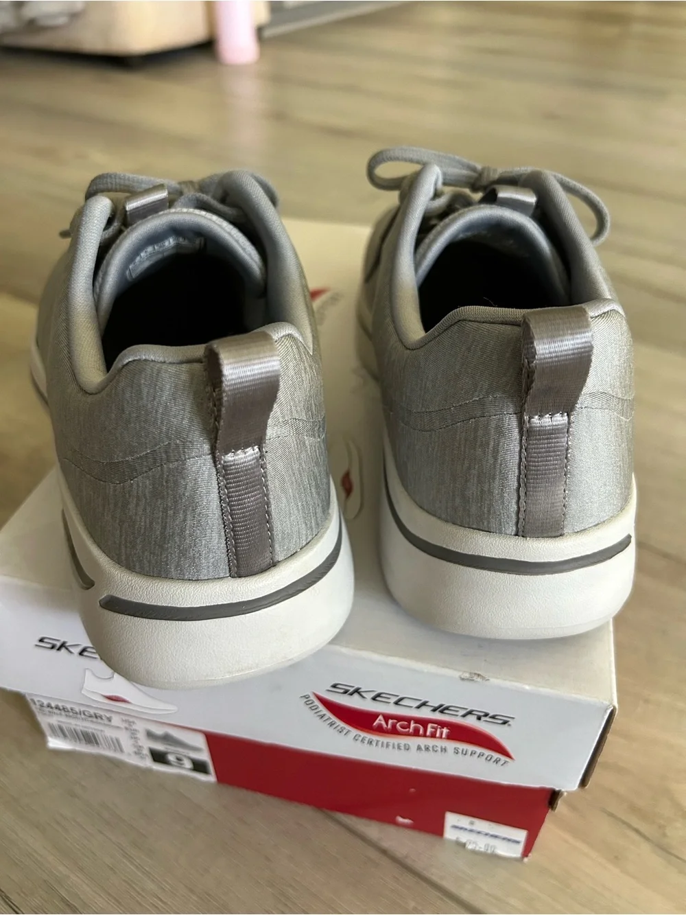 Skechers Women’s Gray Go Walk Arch Fit Athletic Lace-Up Sneakers